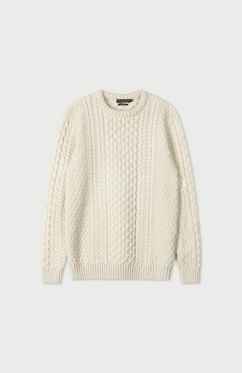 Mens Fisherman's British Wool Cable Jumper