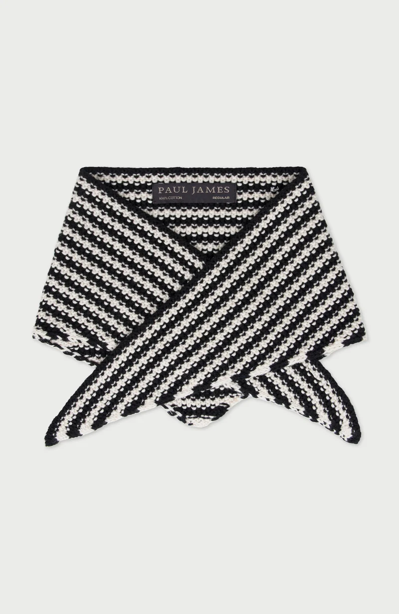 Cotton Textured Stripe Mini Neckerchief
