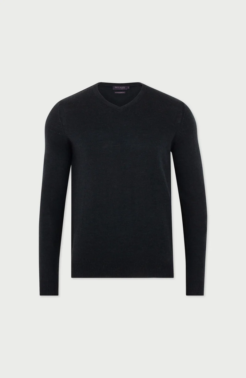 Mens Lightweight Cotton V-Neck Jumper