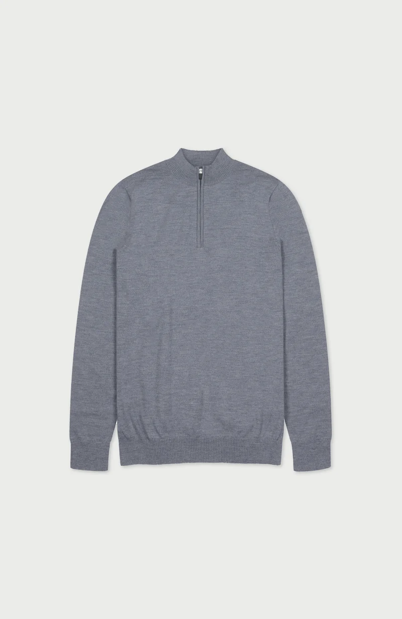 Mens Extra Fine Merino Wool Quarter Zip Jumper
