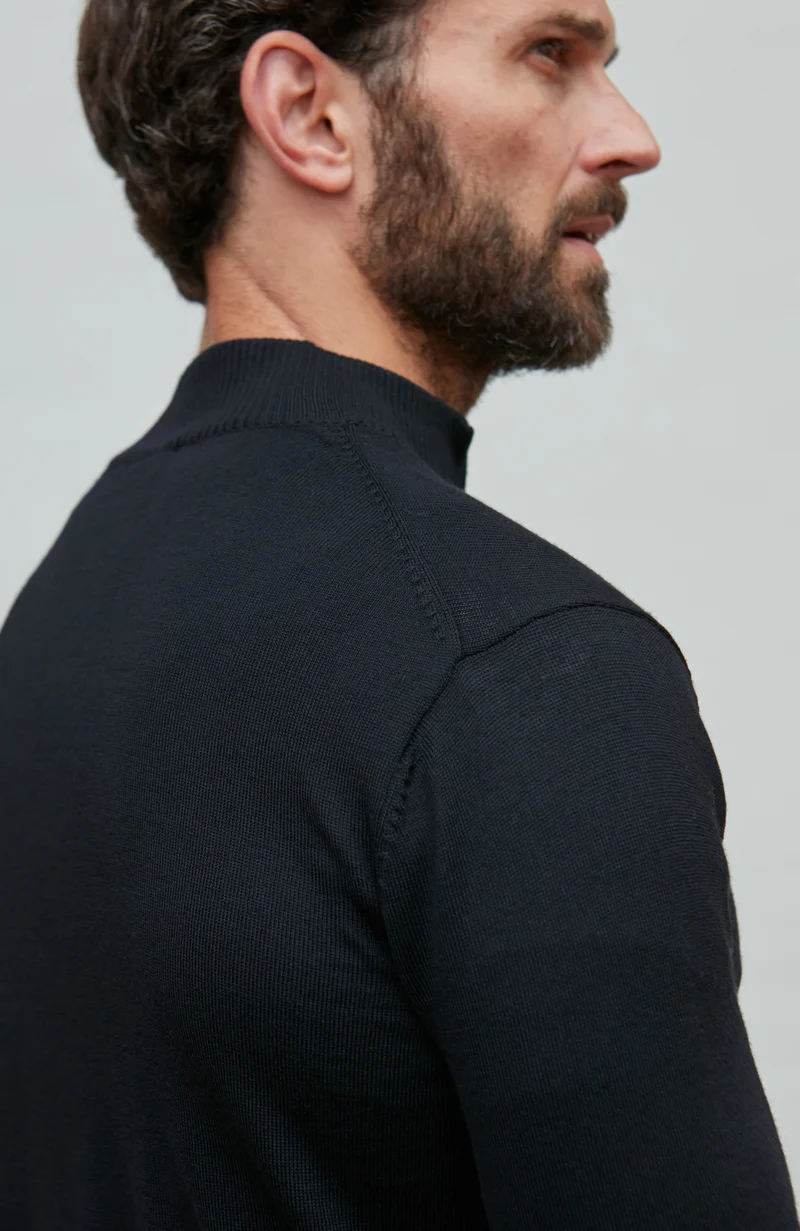 Mens Extra Fine Merino Wool Quarter Zip Jumper