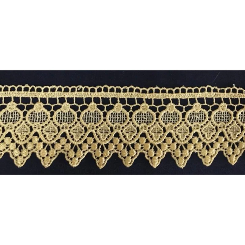 PASSAMANERIA A PIZZO MACRAMÈ MERLETTO ALTO 5 CM ORO ULTERIORE METRATURA CONTATTARE