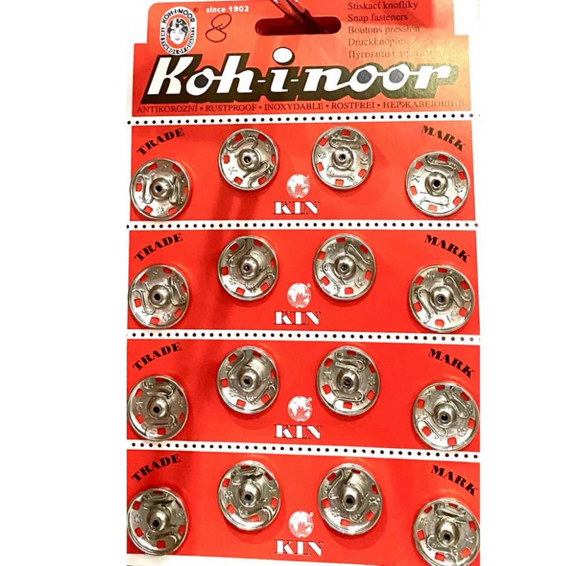 BOTTONI AUTOMATICI SILVER E NERO MISURA 20.9 MM OGNI 8 BOTTONI 6€