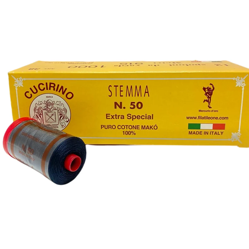 COTONE CUCIRINO STEMMA PURO COTONE MAKÒ 100% N.50 SPOLETTE DI COTONE-COTONE PER LA MACCHINA DA CUCIRE