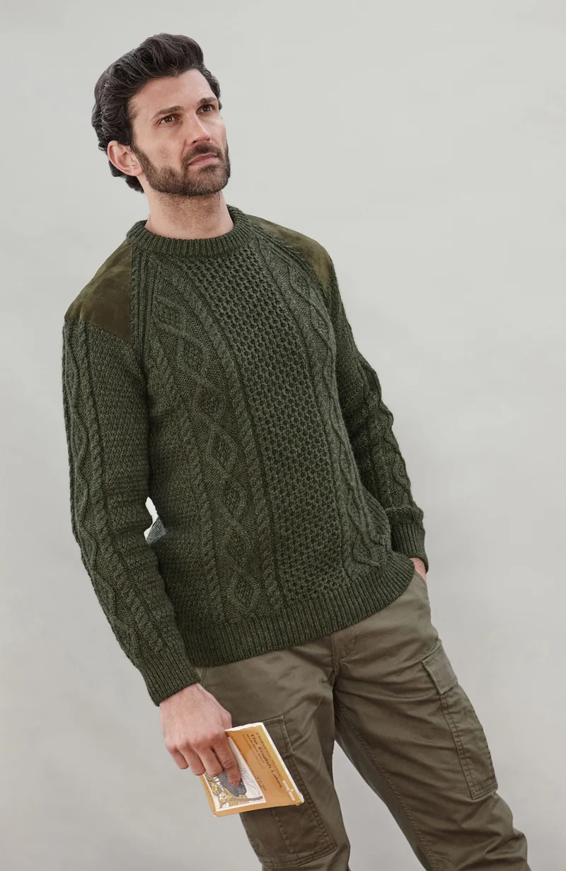 Mens Chunky Merino Wool Shooting Jumper