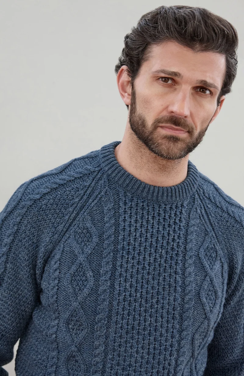 Mens Chunky Merino Wool Fisherman's Jumper