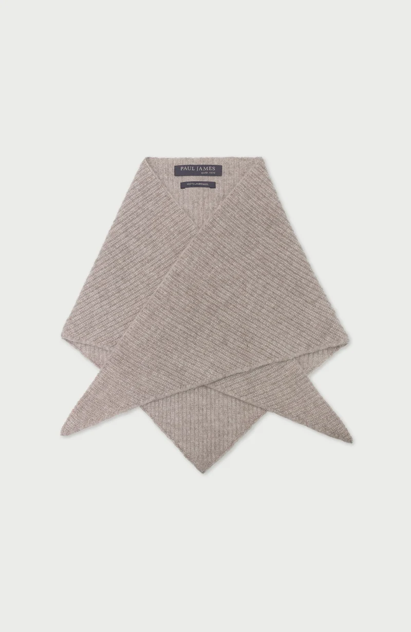 Lambswool Ribbed Triangle Scarf