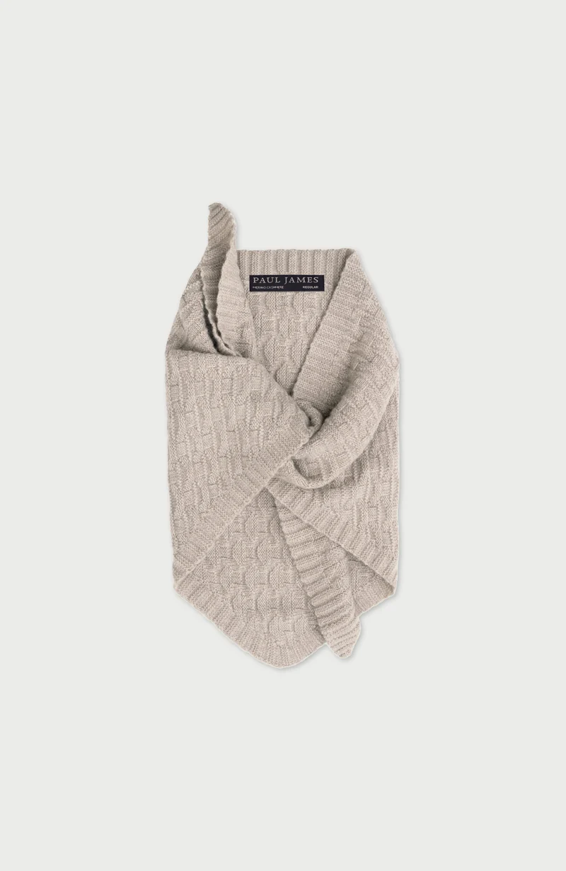 Merino Cashmere Textured Triangle Scarf