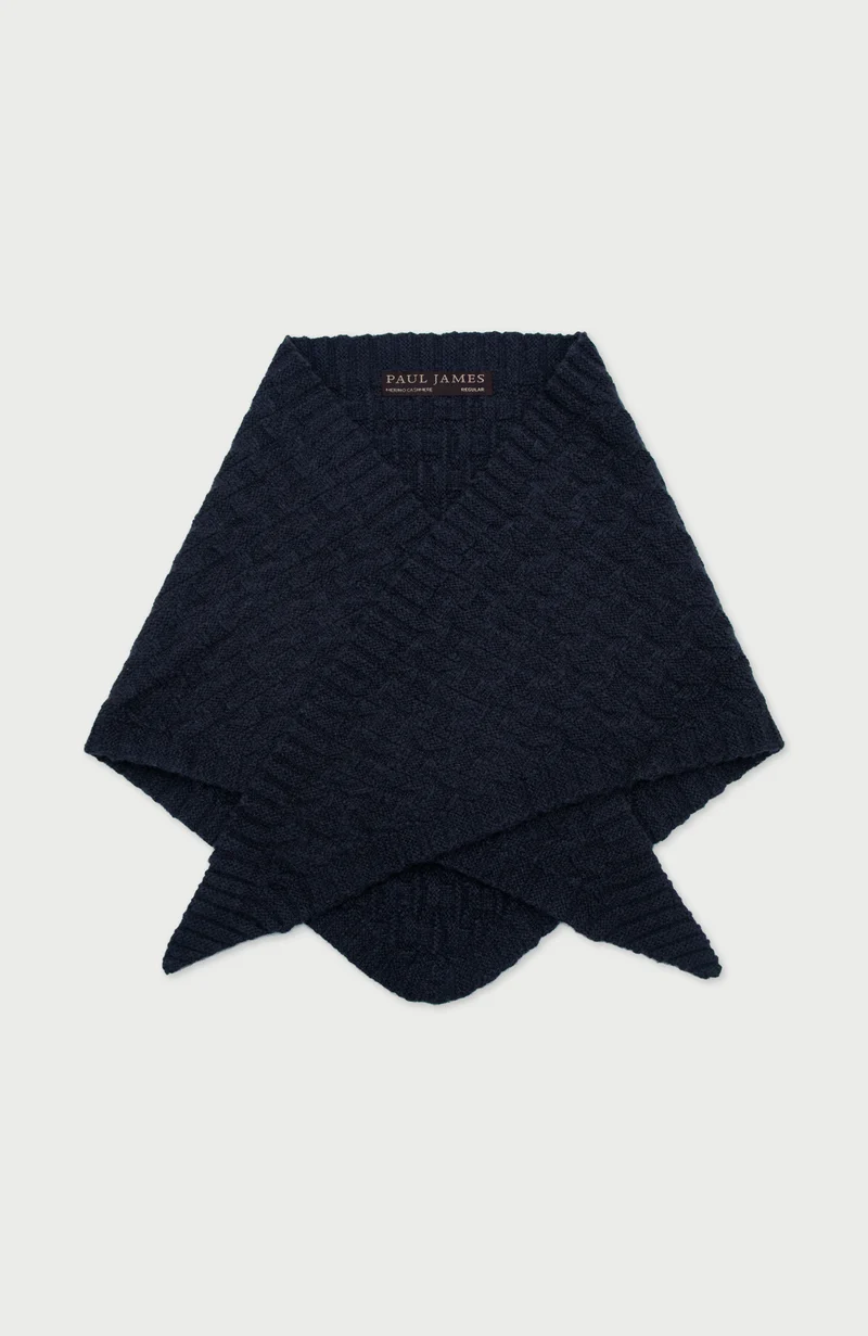Merino Cashmere Textured Triangle Scarf