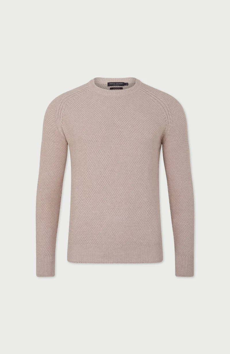 Mens Organic Cotton Moss Stitch Raglan Jumper