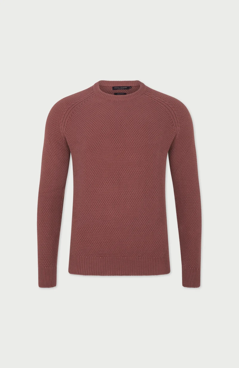 Mens Organic Cotton Moss Stitch Raglan Jumper