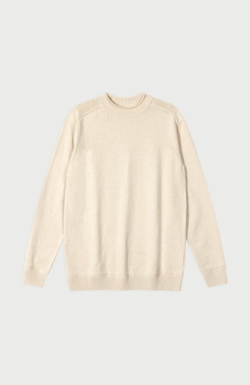 Mens Lightweight Organic Cotton Linen Saddle Shoulder Jumper