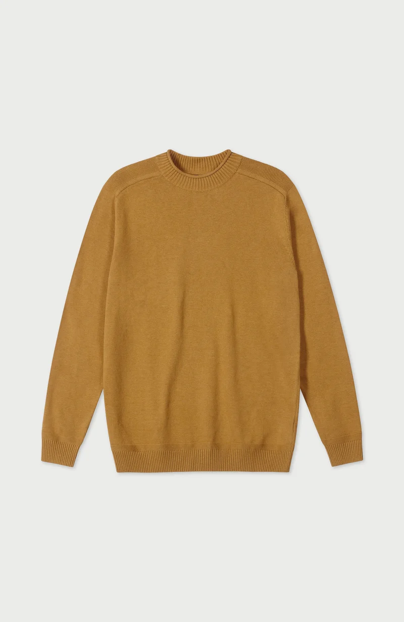 Mens Lightweight Organic Cotton Linen Saddle Shoulder Jumper