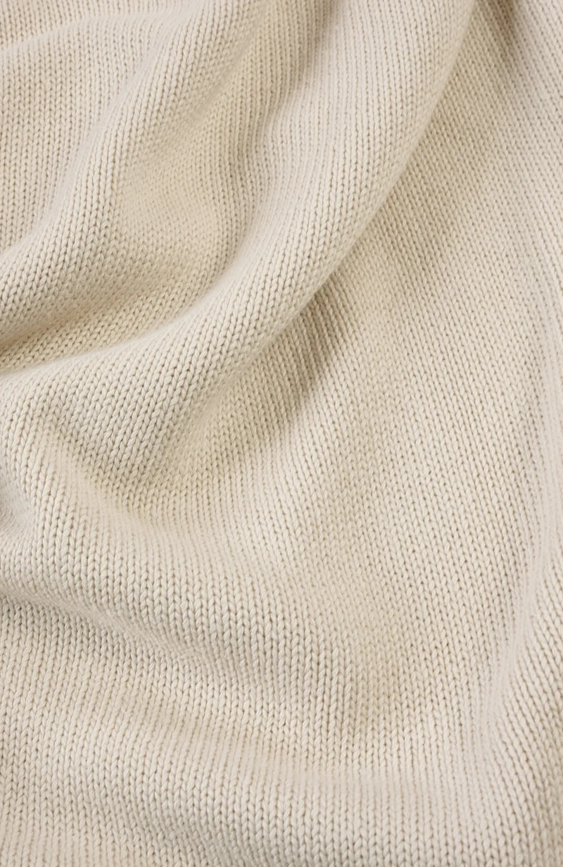 Mens Midweight Organic Cotton Linen Mock Neck Gansey Jumper
