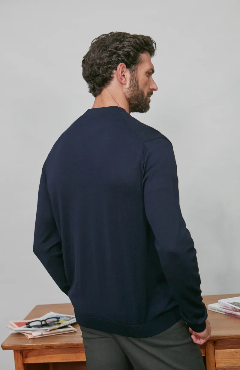 Mens Extra Fine Merino Wool Cardigan