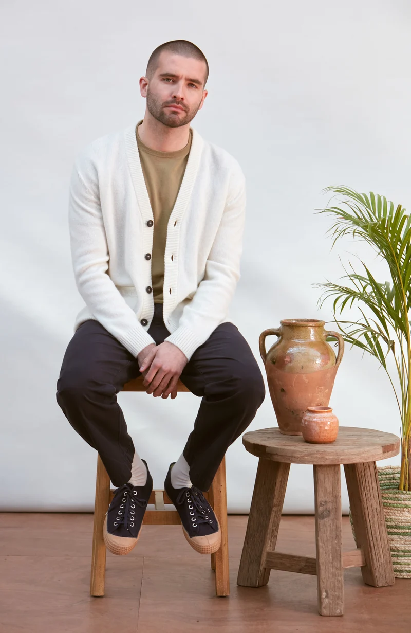 Mens Lambswool Cardigan