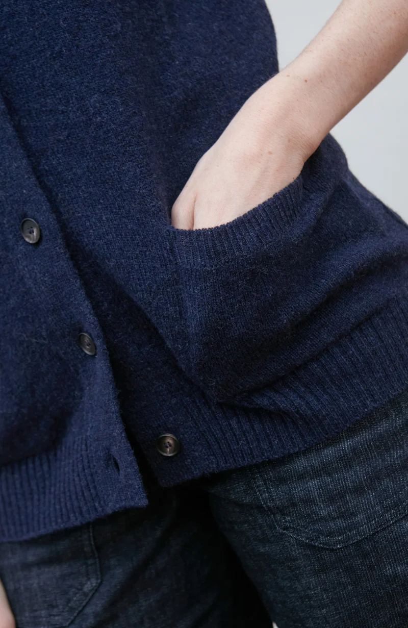 Womens Lambswool V Neck Waistcoat with Pockets