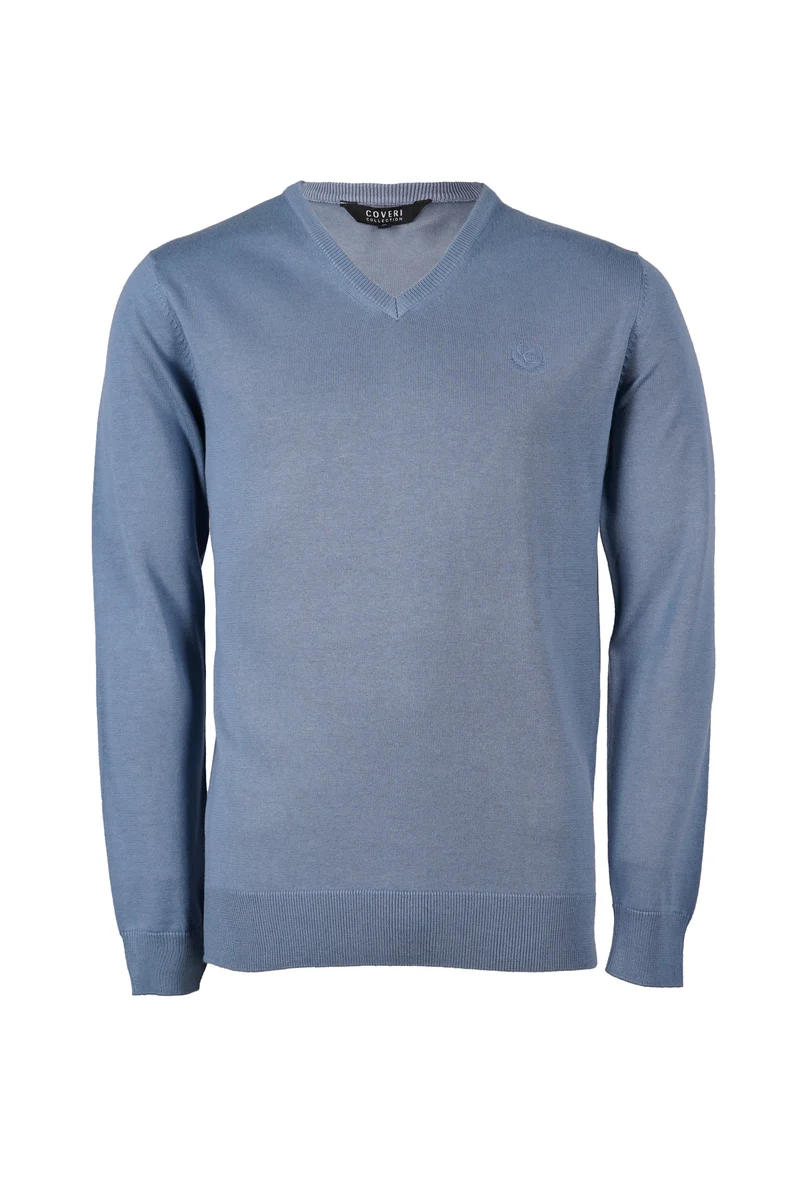 Pullover Scollo a V in Puro Cotone Coveri