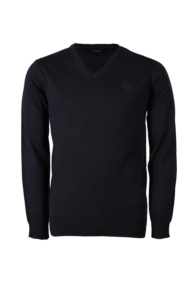 Pullover Scollo a V in Puro Cotone Coveri