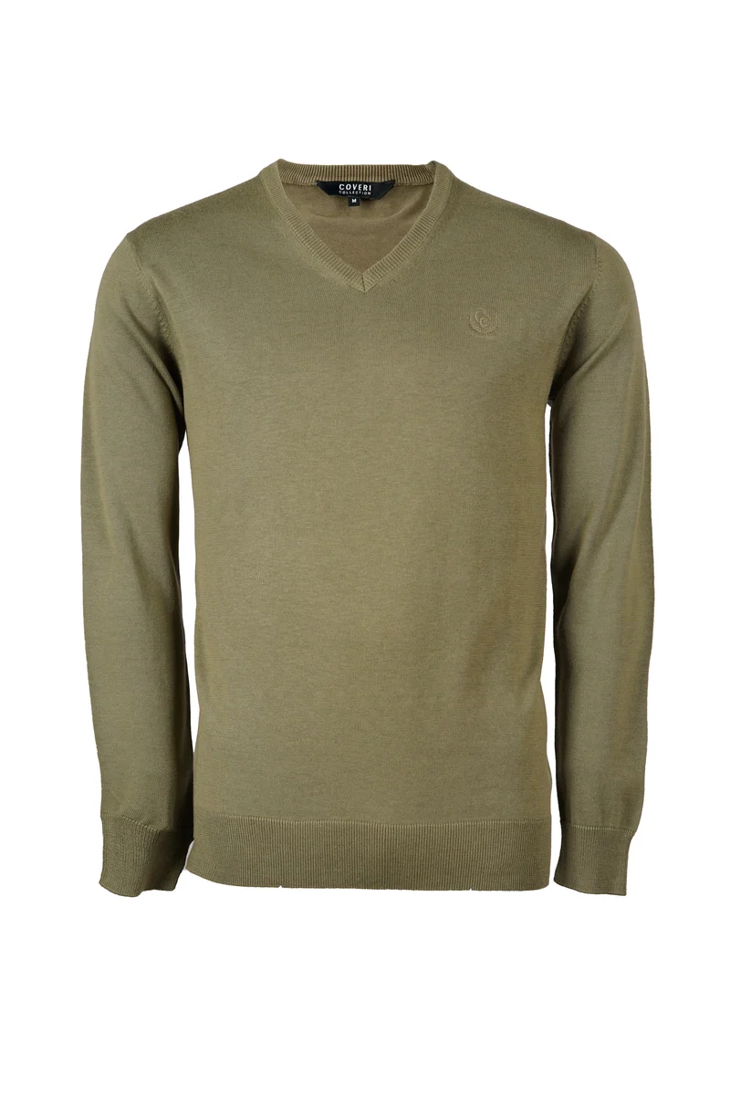 Pullover Scollo a V in Puro Cotone Coveri
