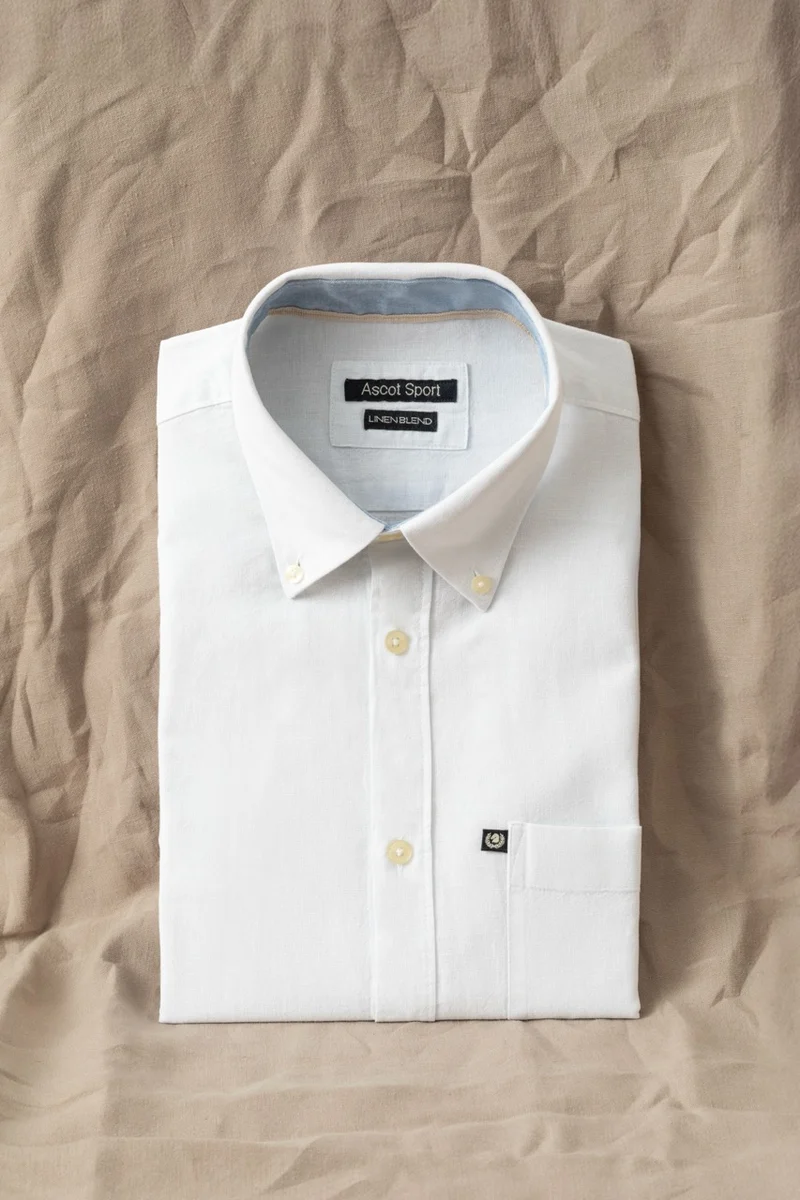 Camicia Button Down in misto lino cotone