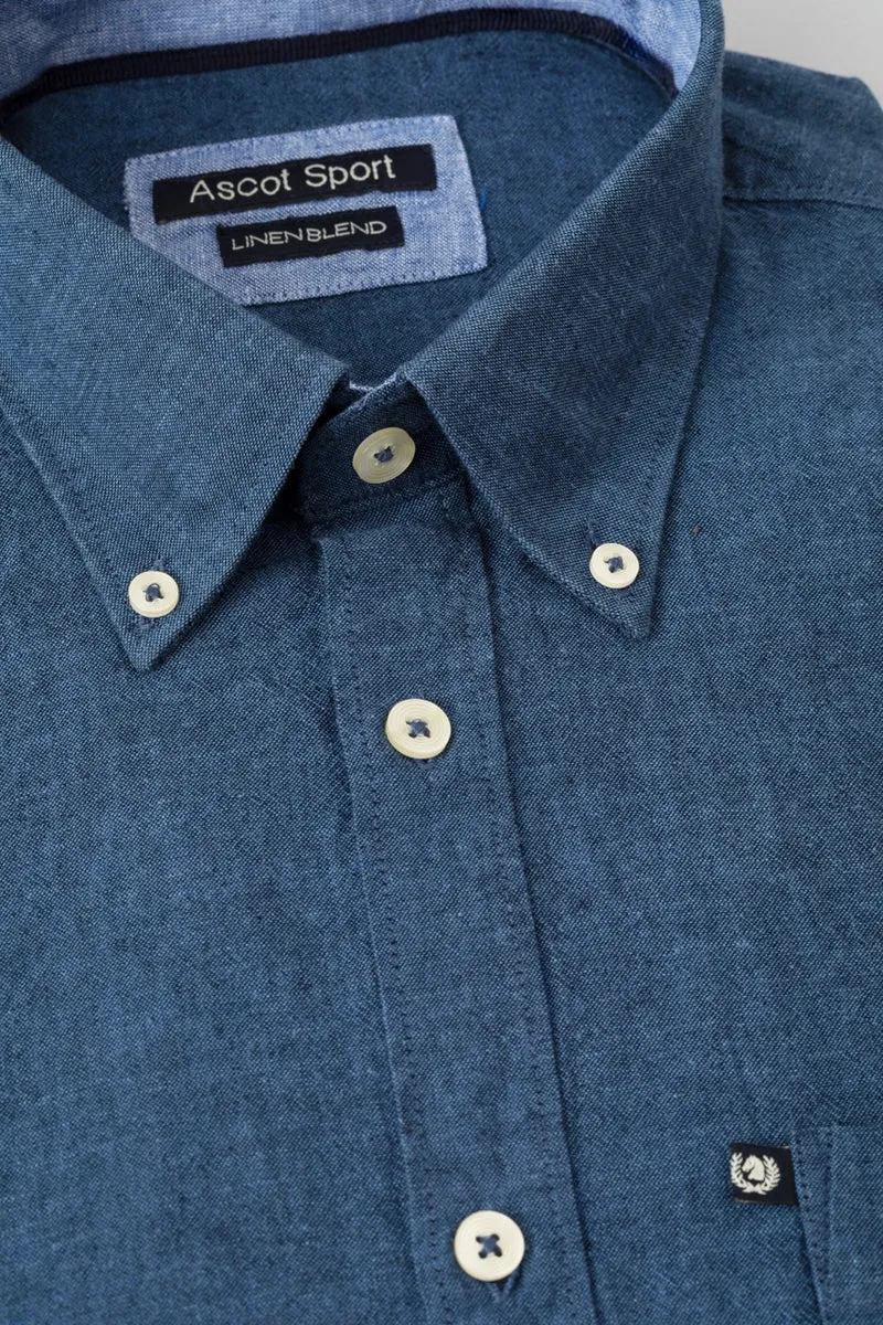 Camicia Button Down in misto lino cotone