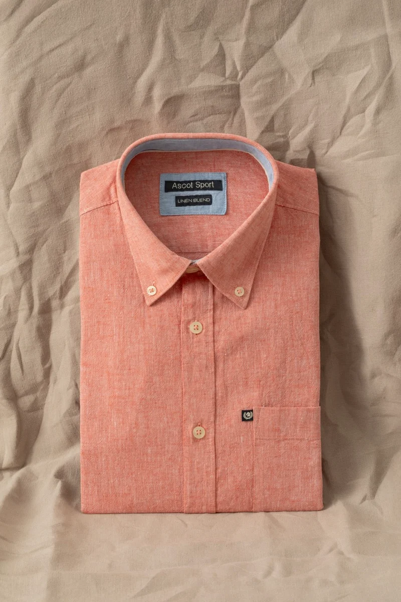 Camicia Button Down in misto lino cotone