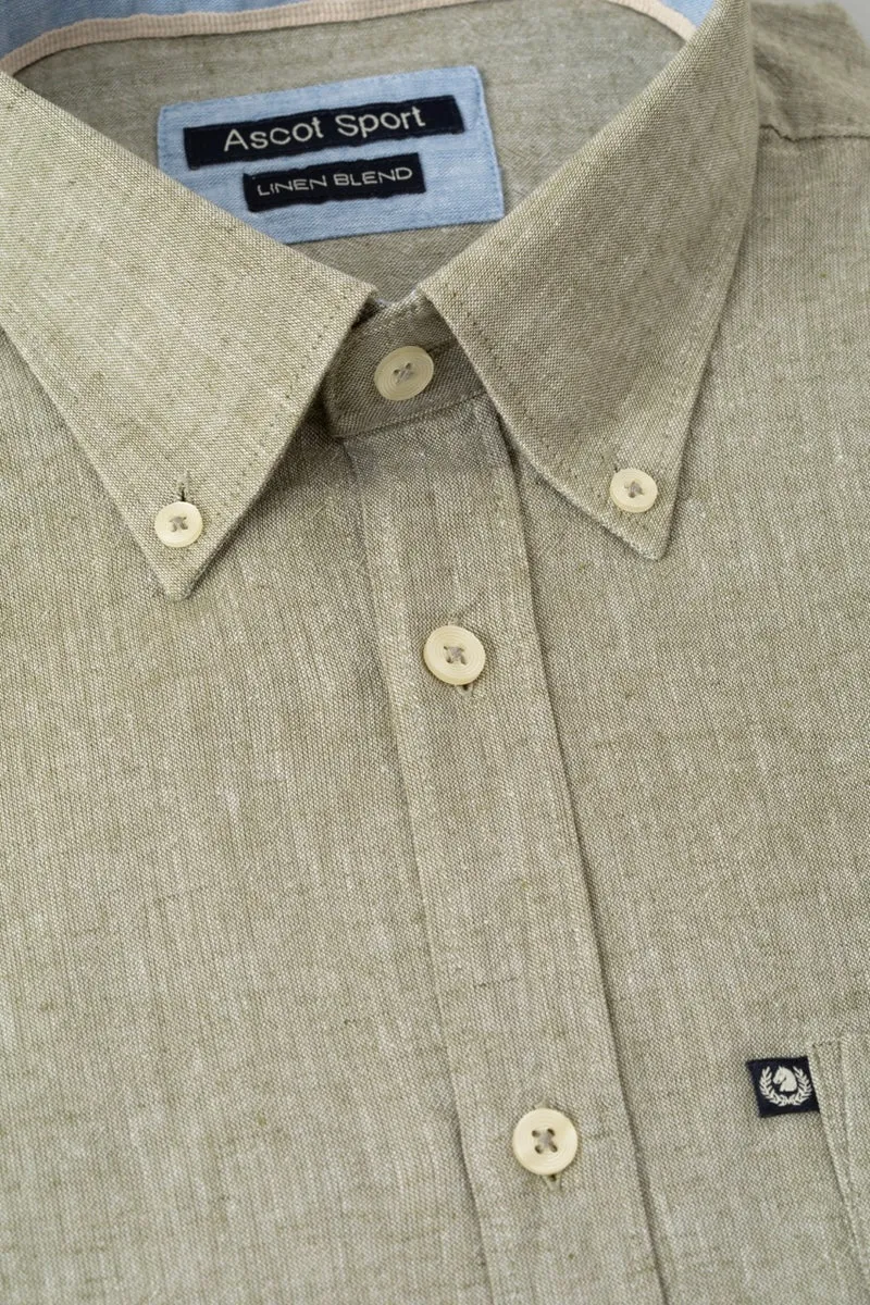 Camicia Button Down in misto lino cotone