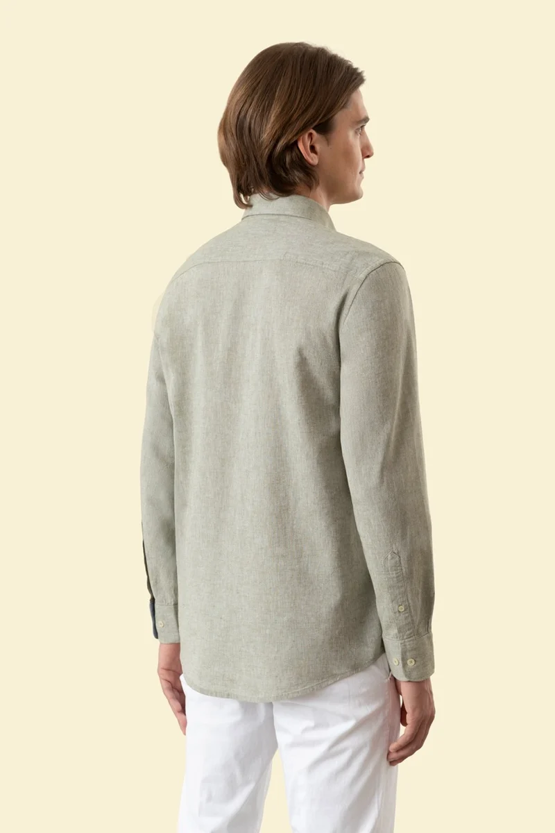 Camicia Button Down in misto lino cotone