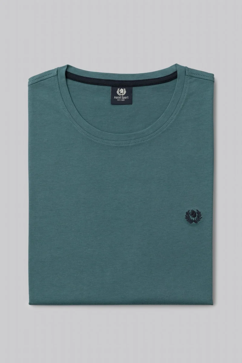 T-Shirt 100% Cotone con ricamo a contrasto