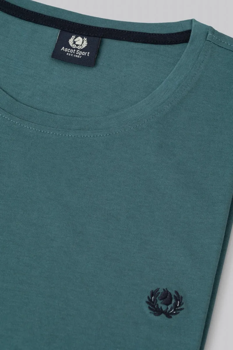 T-Shirt 100% Cotone con ricamo a contrasto
