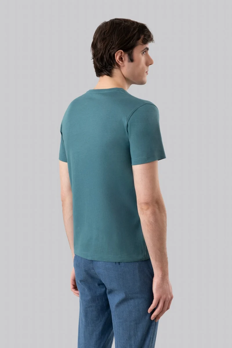T-Shirt 100% Cotone con ricamo a contrasto
