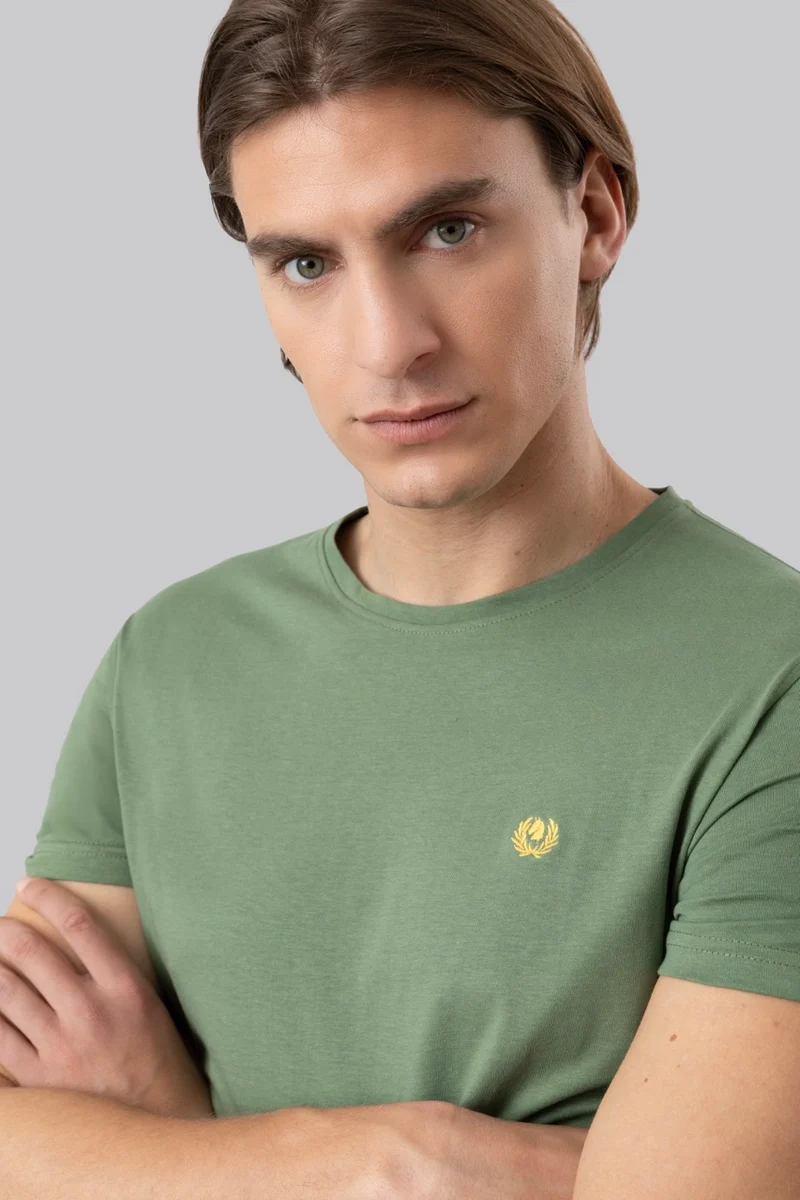 T-Shirt 100% Cotone con ricamo a contrasto