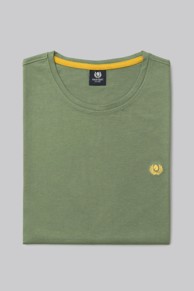 T-Shirt 100% Cotone con ricamo a contrasto
