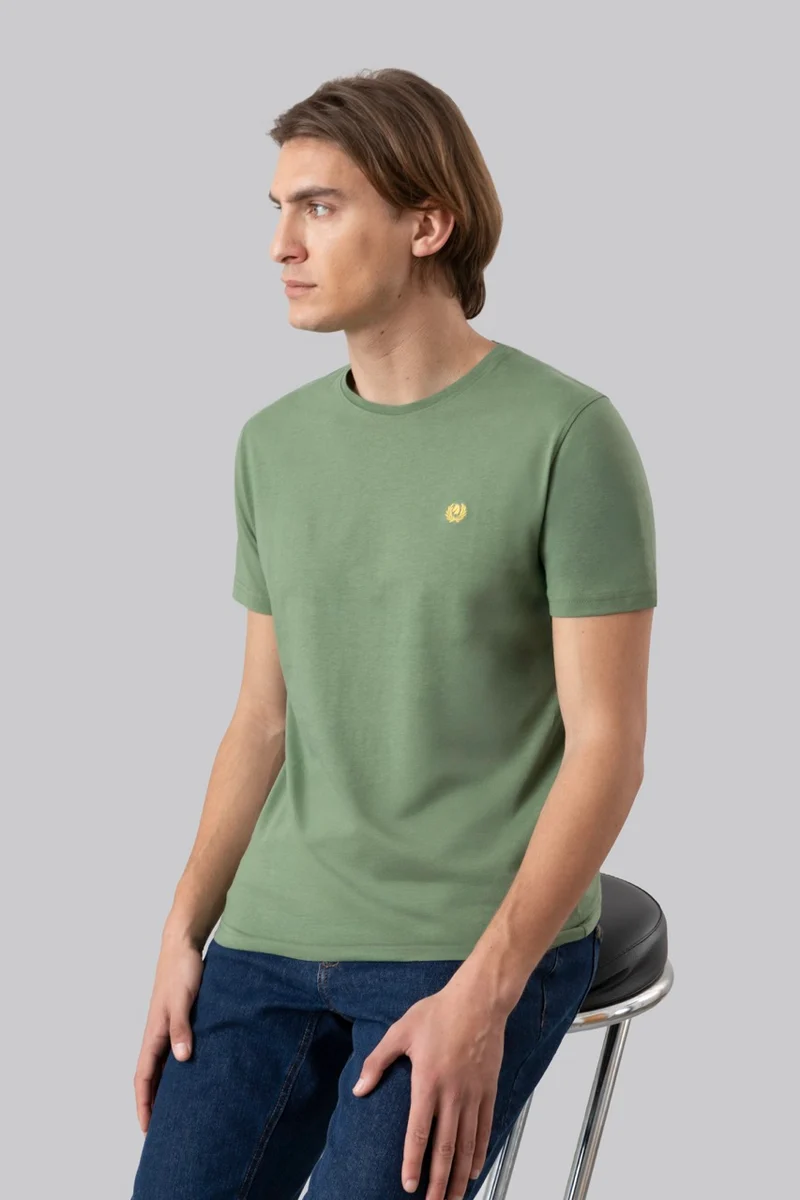 T-Shirt 100% Cotone con ricamo a contrasto