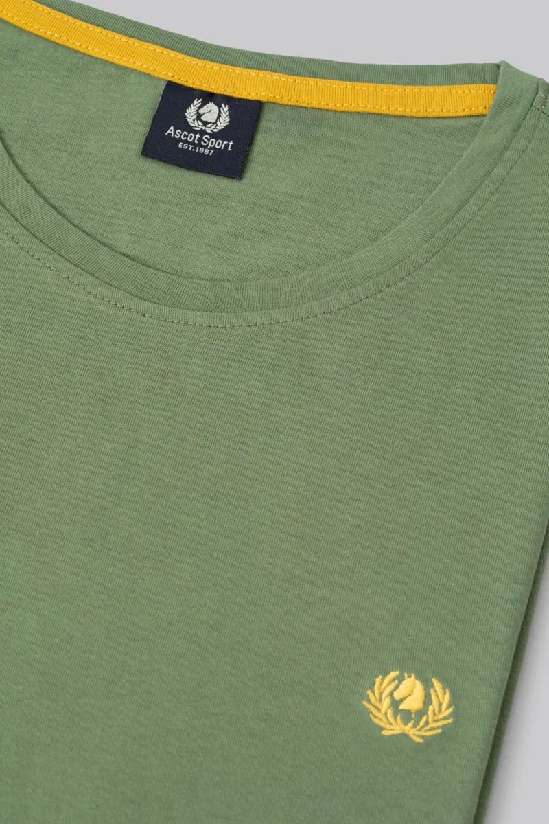 T-Shirt 100% Cotone con ricamo a contrasto