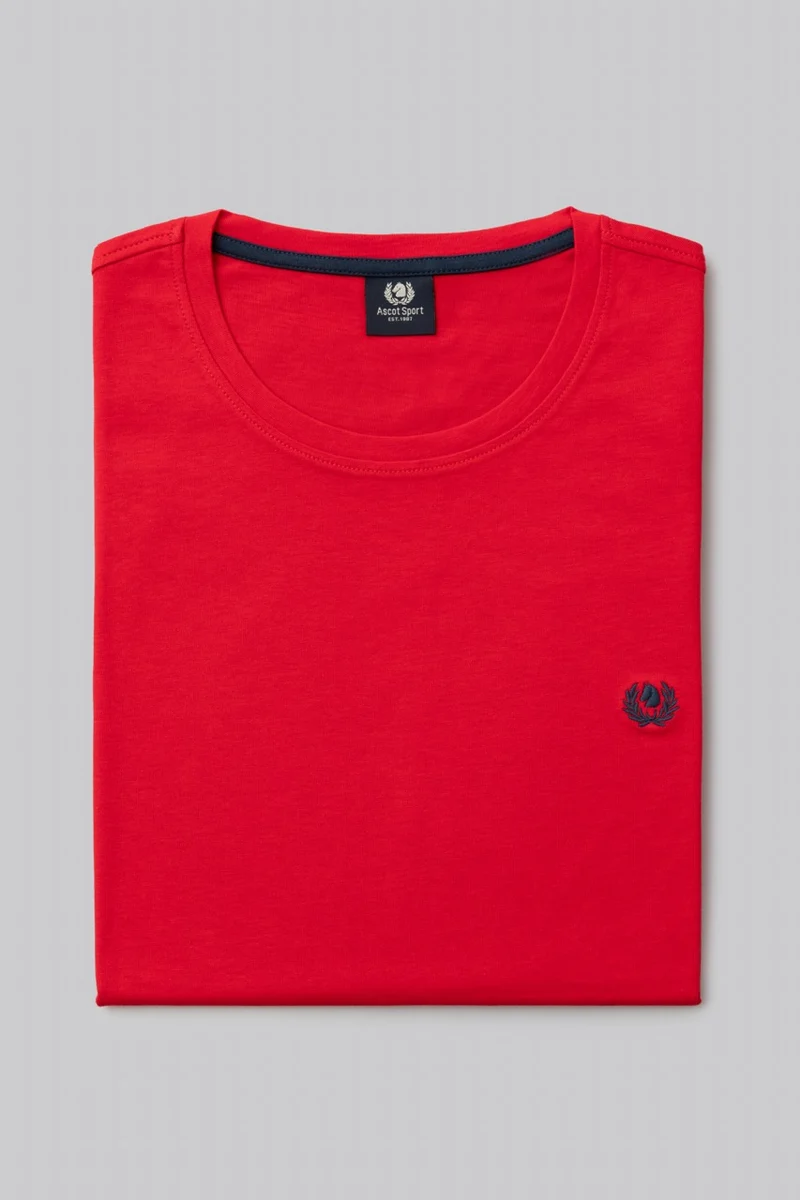 T-Shirt 100% Cotone con ricamo a contrasto