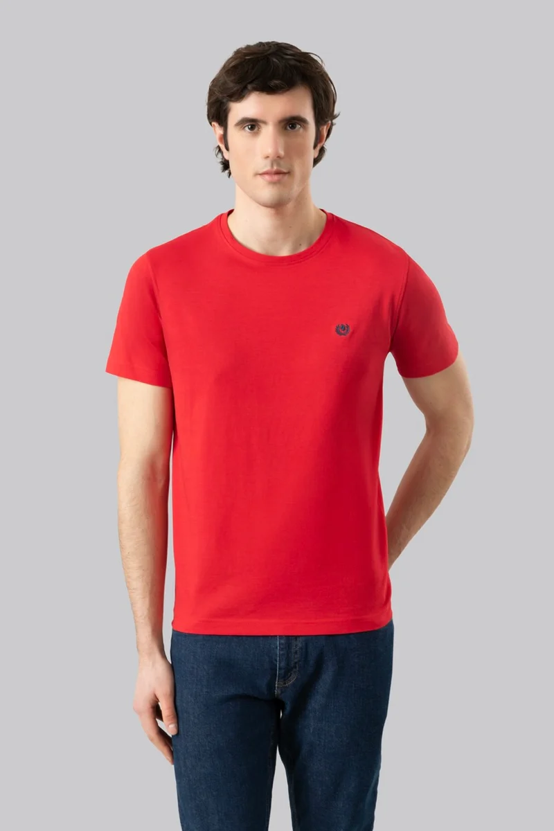 T-Shirt 100% Cotone con ricamo a contrasto
