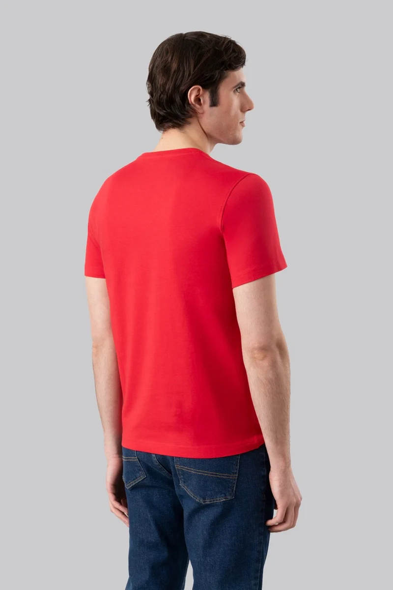 T-Shirt 100% Cotone con ricamo a contrasto