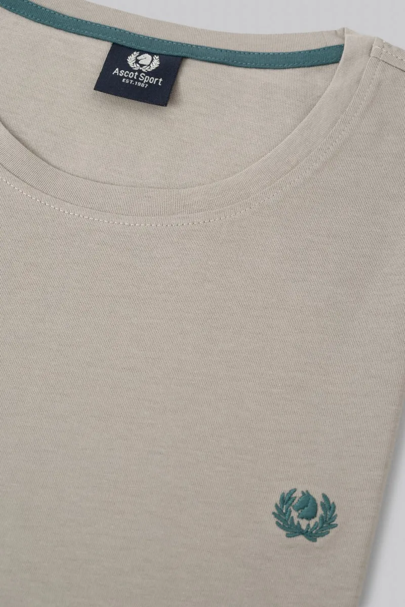 T-Shirt 100% Cotone con ricamo a contrasto