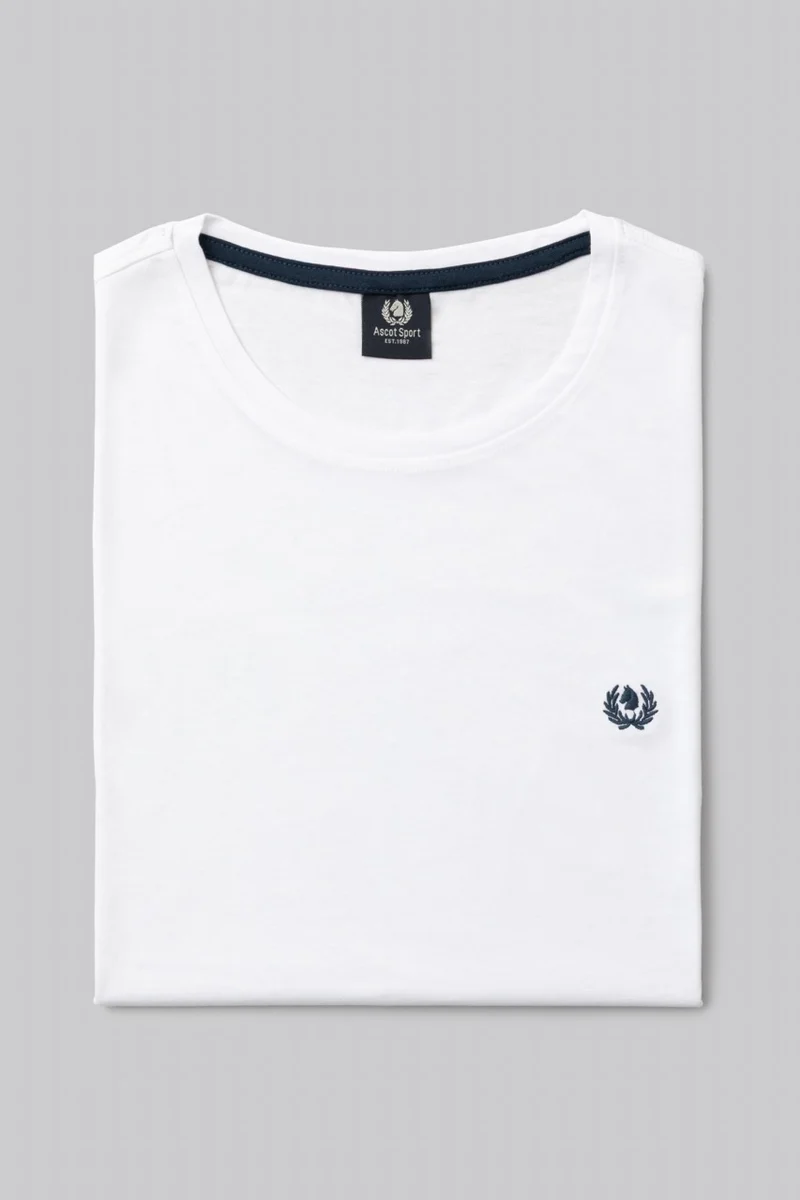 T-Shirt 100% Cotone con ricamo a contrasto