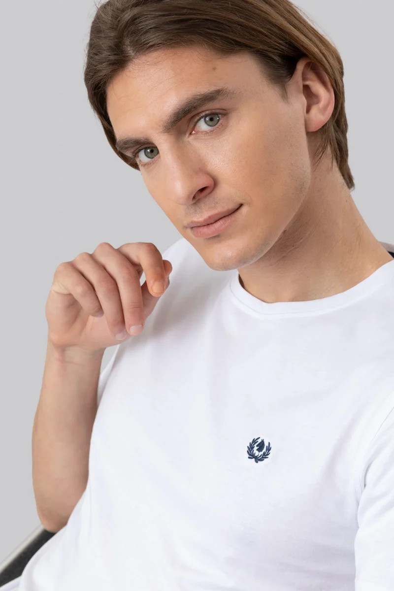 T-Shirt 100% Cotone con ricamo a contrasto