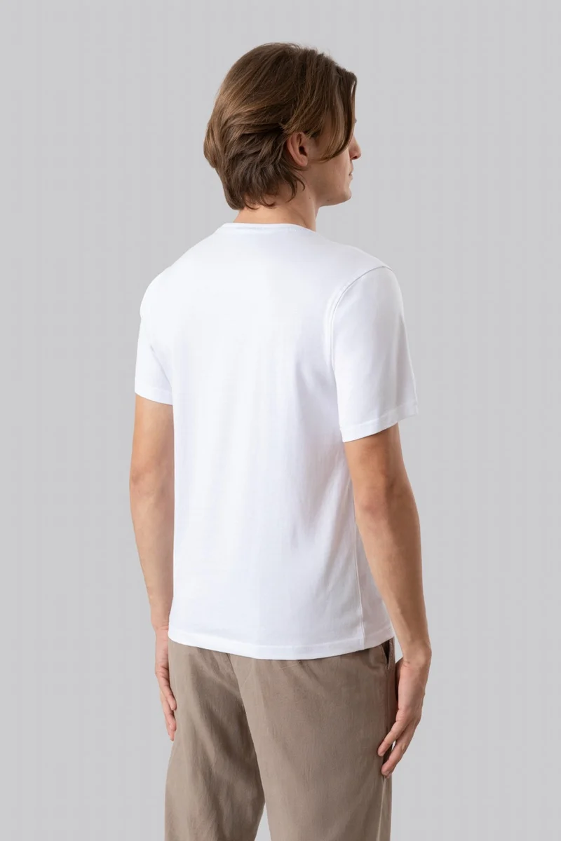 T-Shirt 100% Cotone con ricamo a contrasto