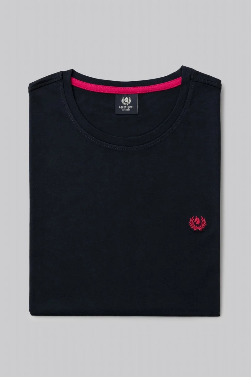 T-Shirt 100% Cotone con ricamo a contrasto