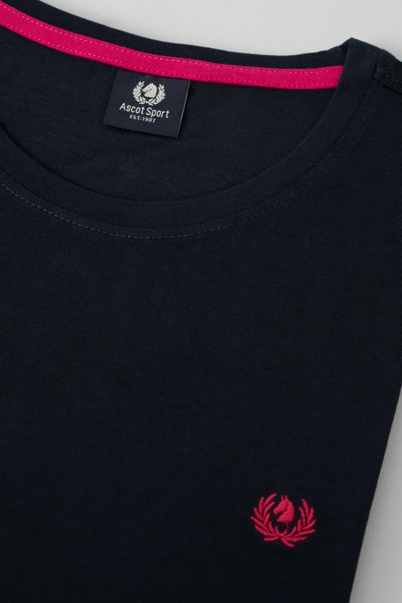 T-Shirt 100% Cotone con ricamo a contrasto