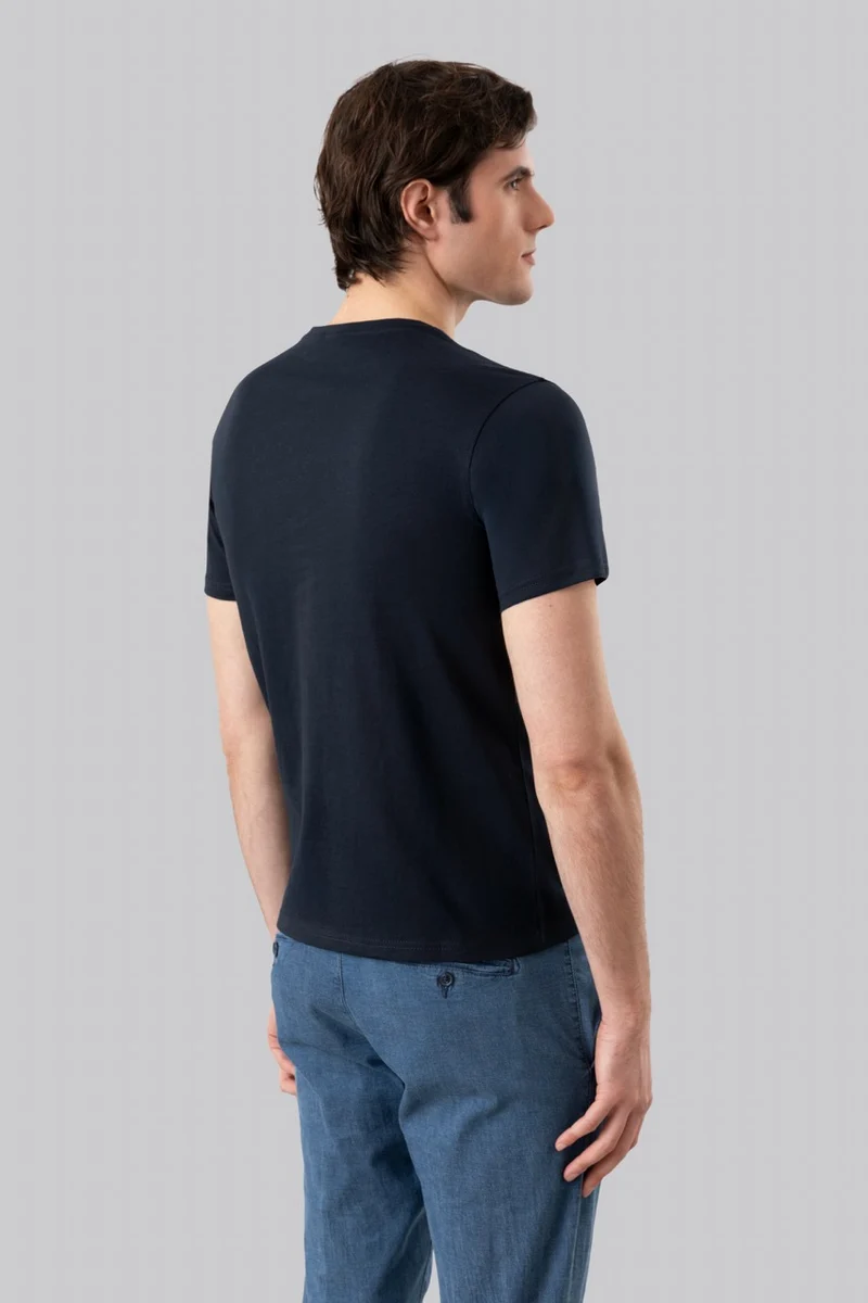 T-Shirt 100% Cotone con ricamo a contrasto