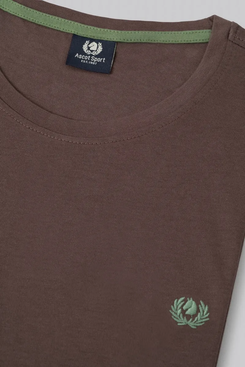 T-Shirt 100% Cotone con ricamo a contrasto