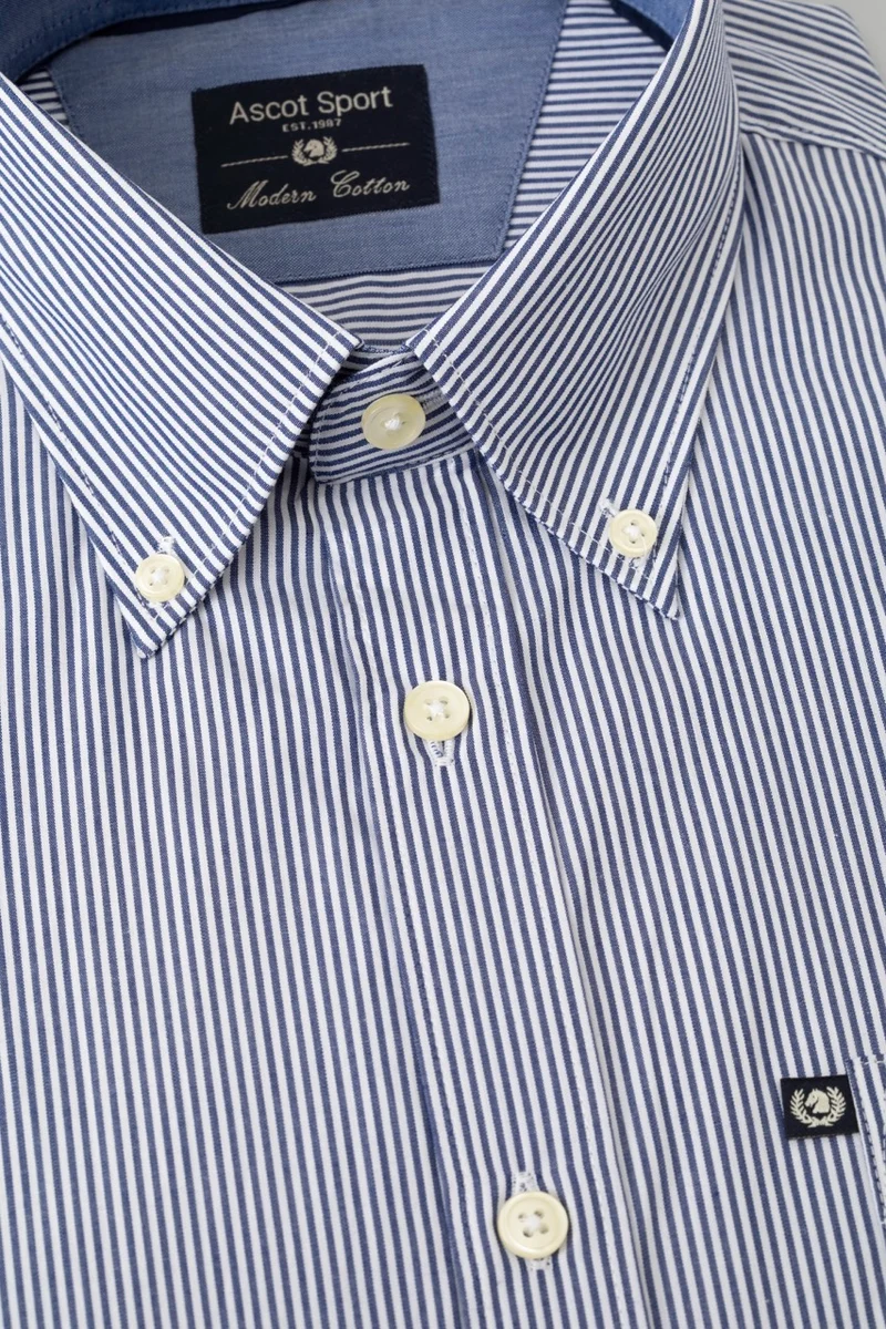 Camicia button down bastoncino in 100% popeline di cotone