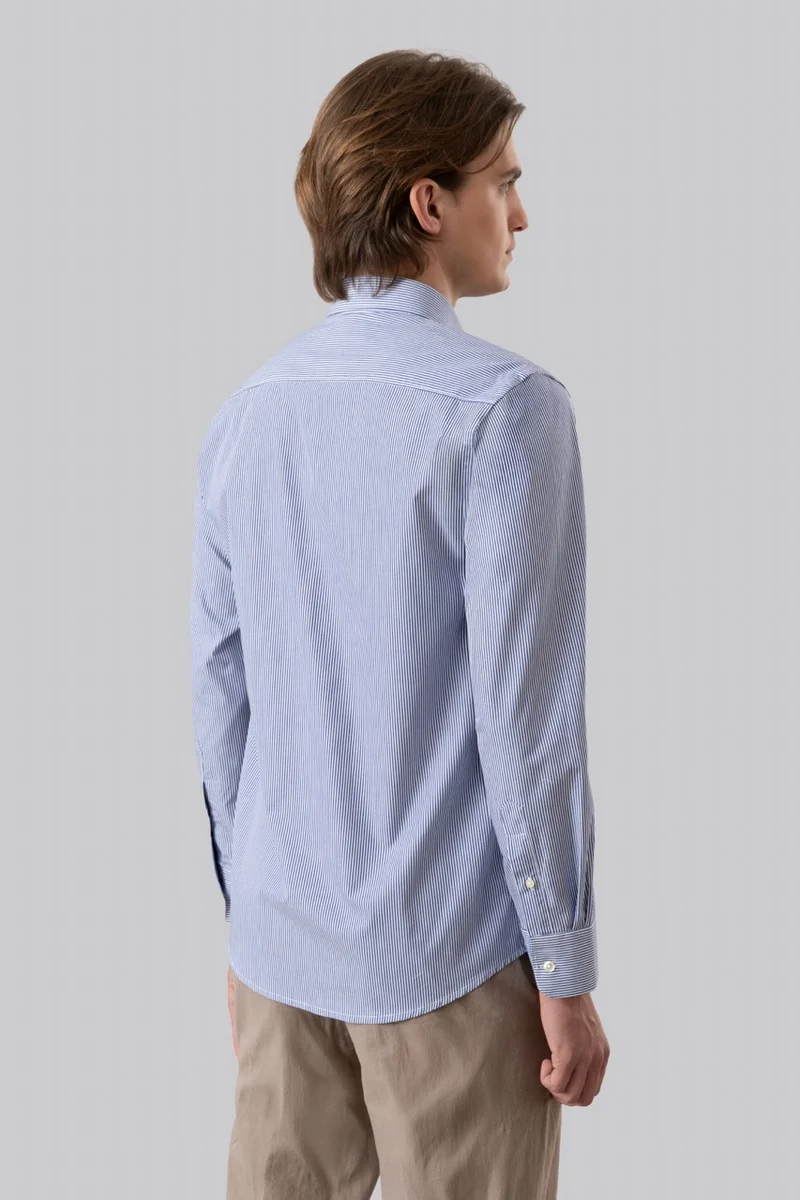 Camicia button down bastoncino in 100% popeline di cotone