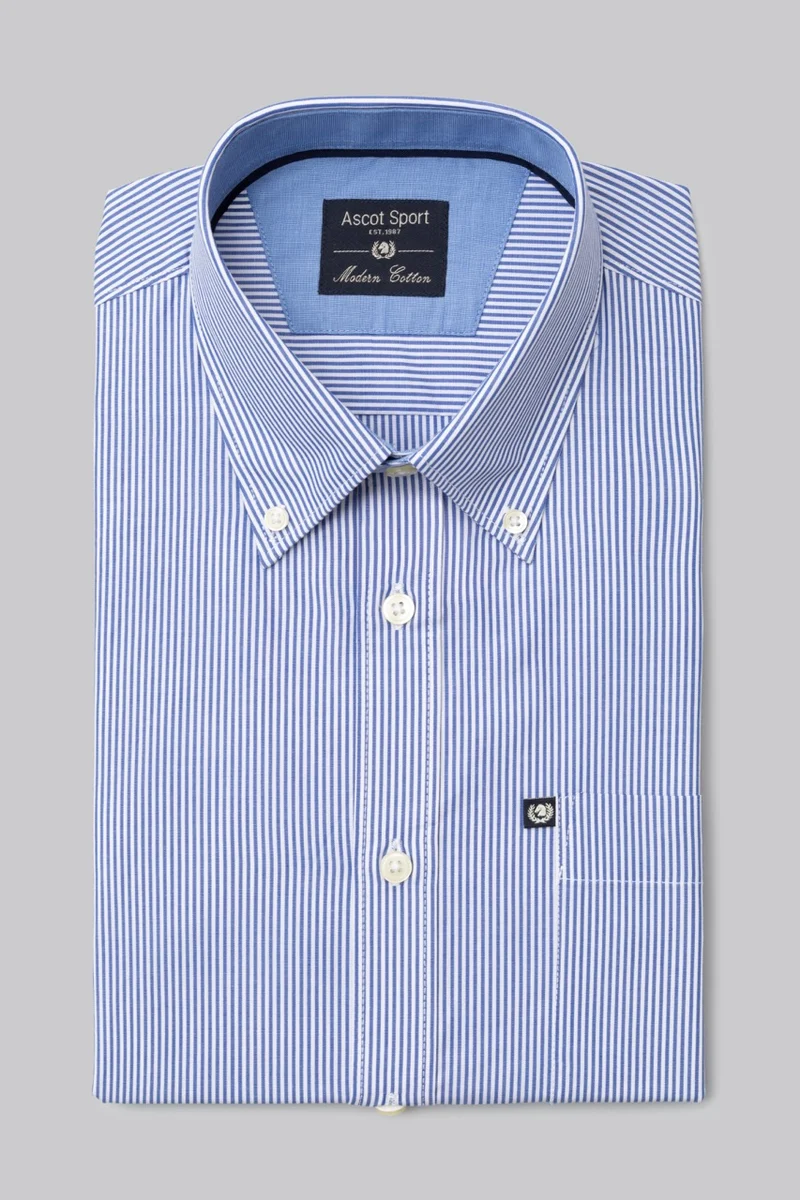 Camicia button down bastoncino in 100% popeline di cotone